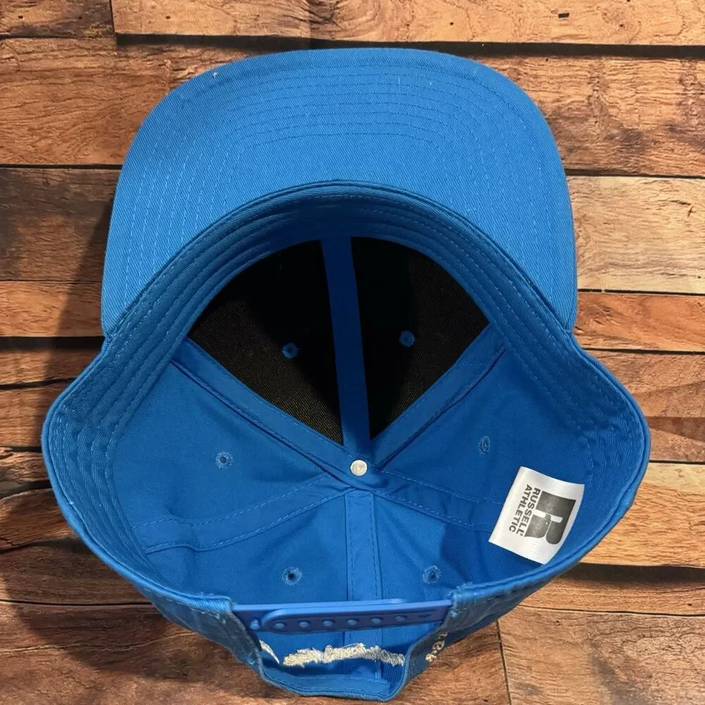 Russell Athletic Snapback Hat Cap Blue Flat Bill Worn By Americas Top Teams Mens
